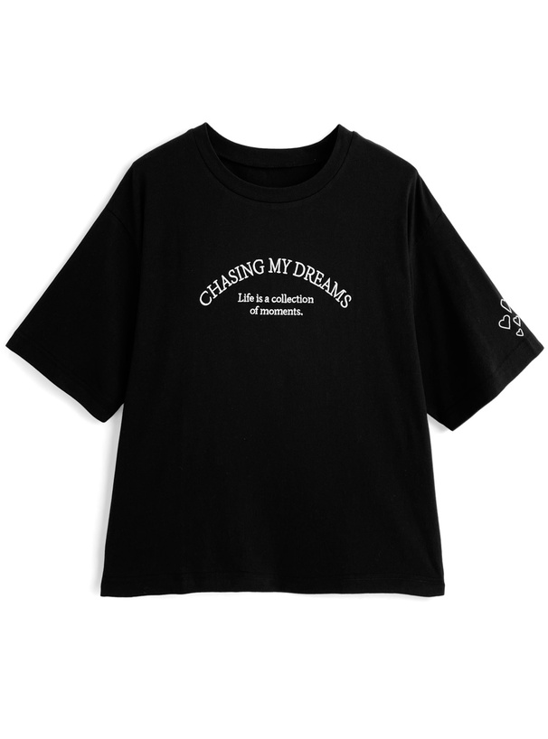 エムズグレイシー Tシャツ カットソー 女性モチーフ刺繍 ワン