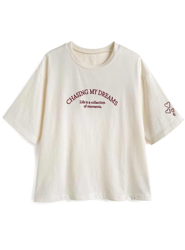 ハートロゴ刺繍Tシャツ