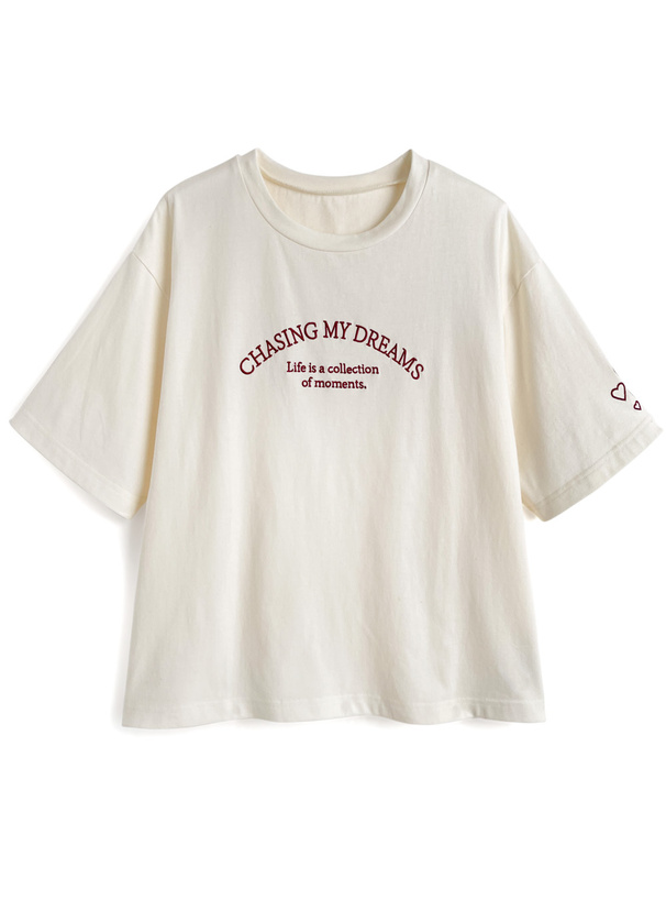 ハートロゴ刺繍Tシャツ[ze950] | レディースファッション通販の