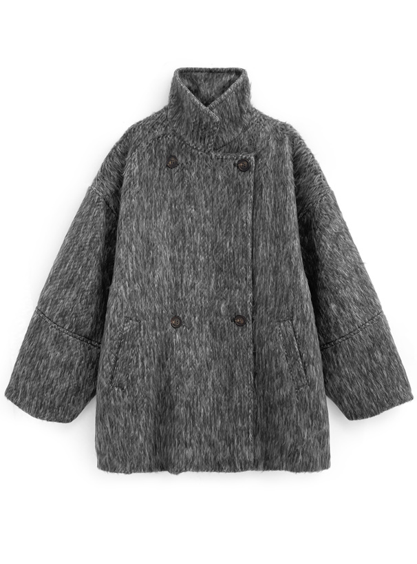 ミドル丈シャギーダブルコート[ze956] | レディースファッション通販の