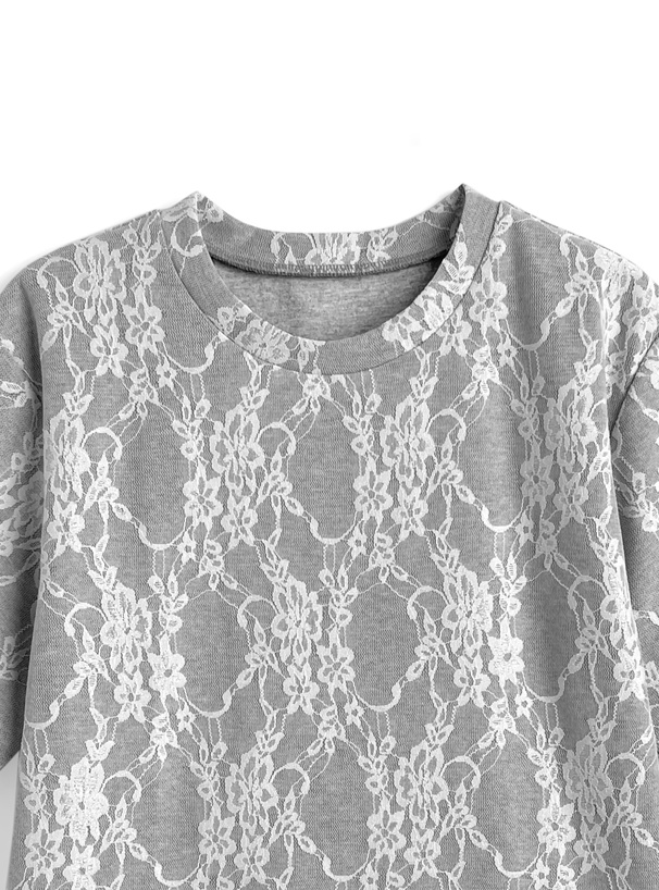 フラワーレースTシャツ