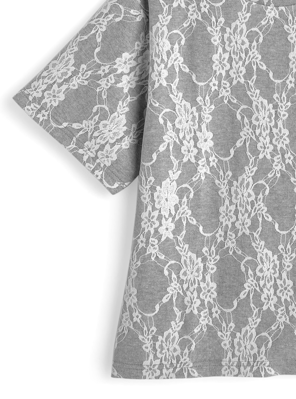 フラワーレースTシャツ