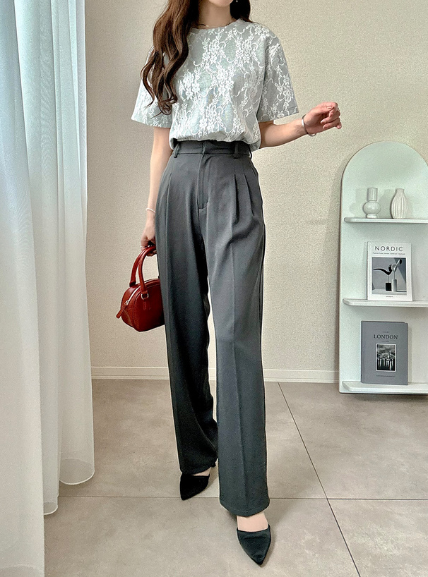 フラワーレースTシャツ