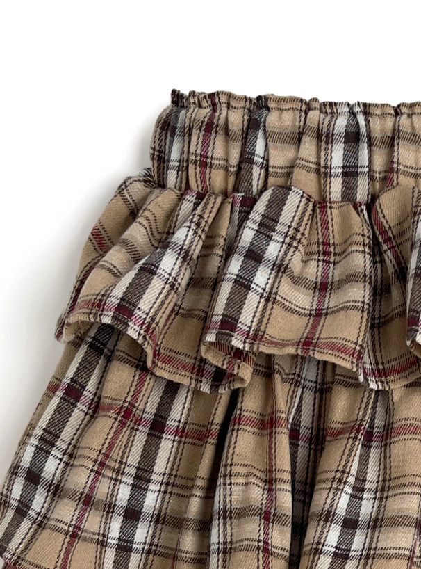インパン裏地付チェックティアードミニスカート[ze963] | レディース