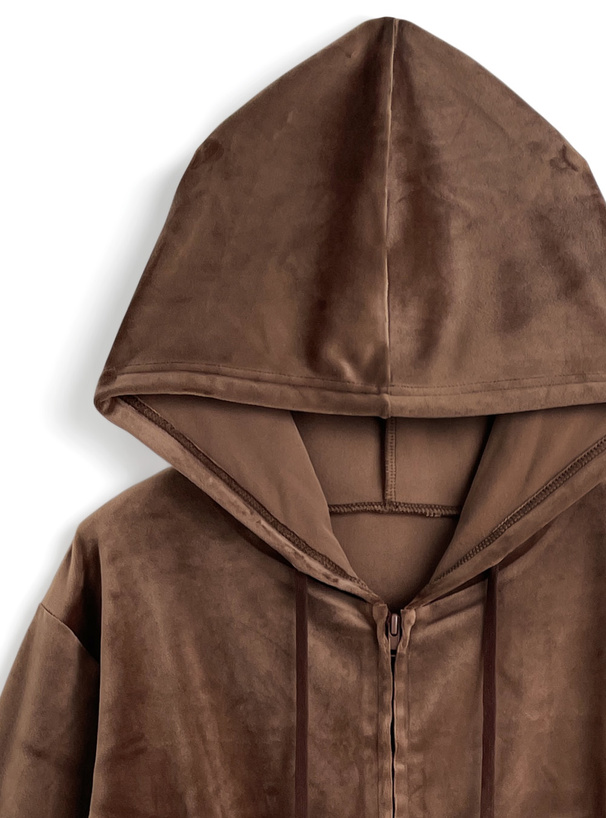 ベロアパーカー×フレアパンツセットアップ[ze965] | レディース