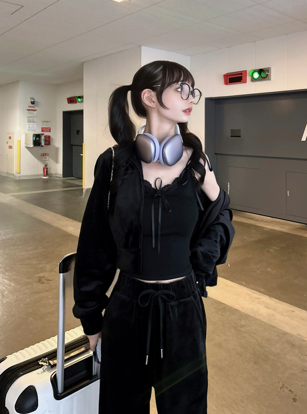 ベロアパーカー×フレアパンツセットアップ[ze965] | レディース