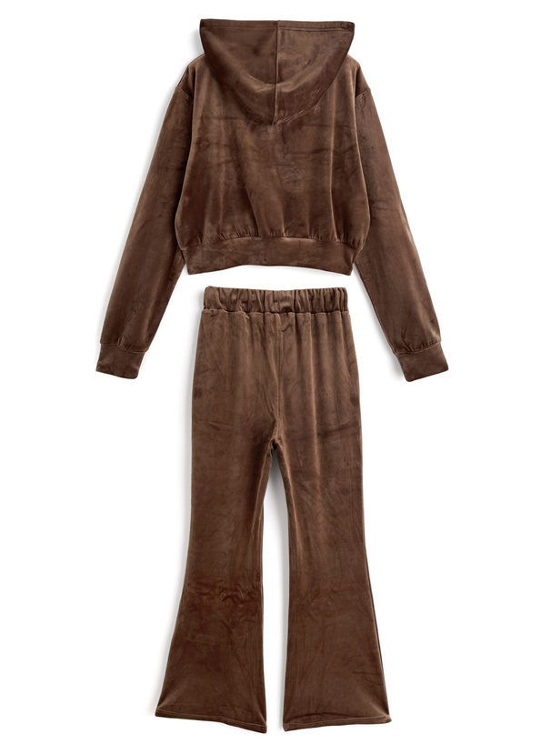ベロアパーカー×フレアパンツセットアップ[ze965] | レディース