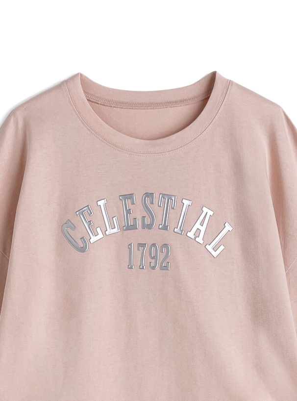 メタリックロゴプリントロンＴ