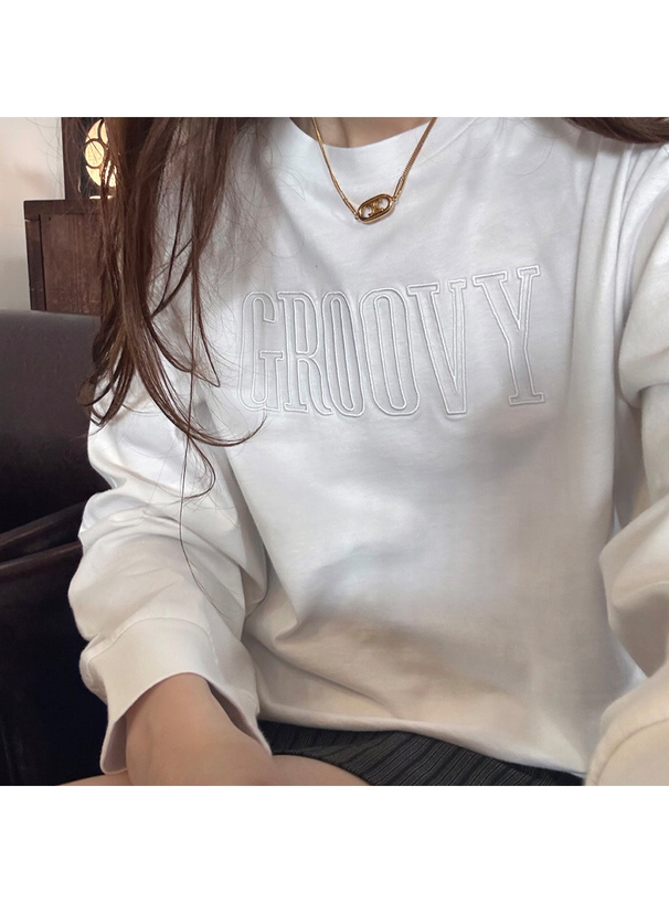 ロゴ刺繍ロンＴ