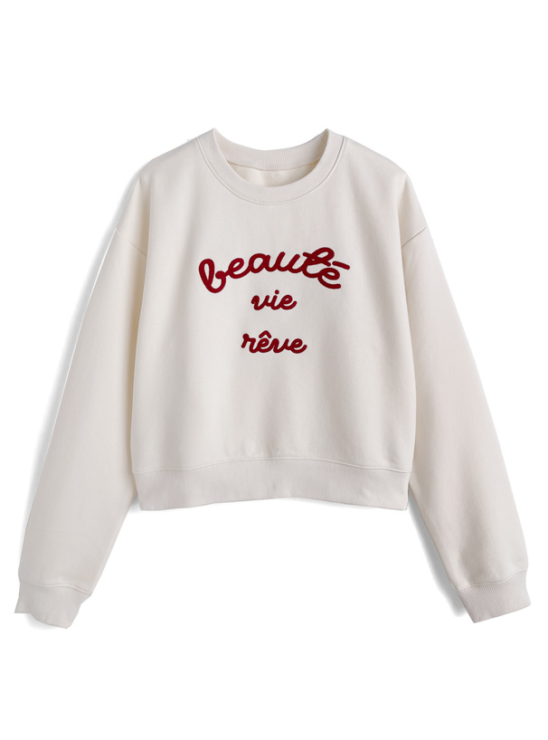 チェーンステッチロゴスウェットトップス