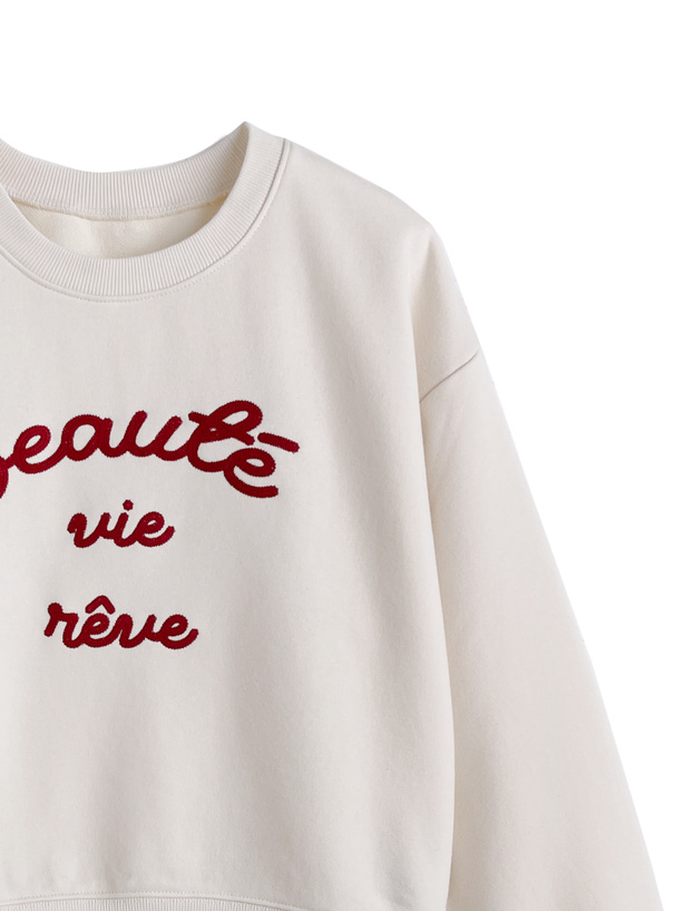 チェーンステッチロゴスウェットトップス