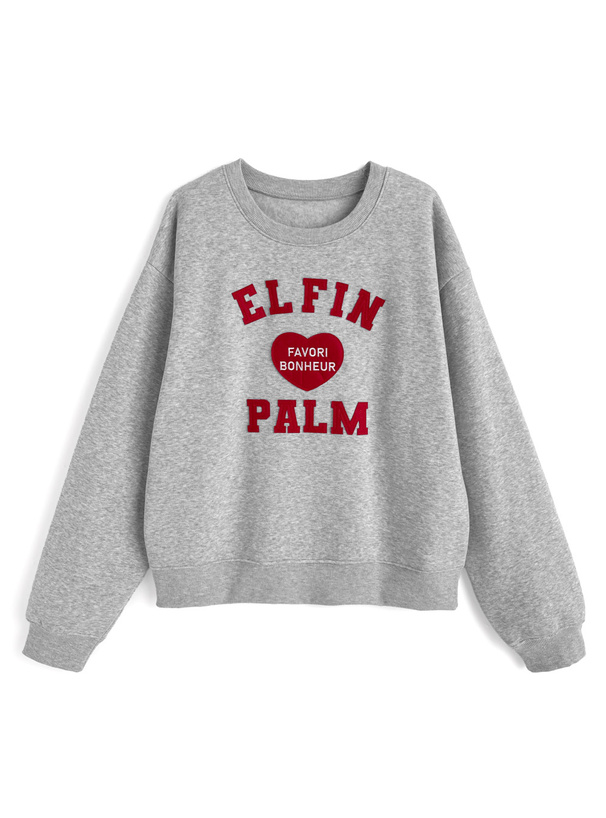 フェルトロゴスウェットトップス