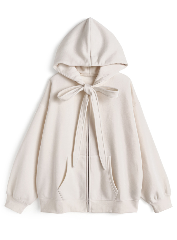 リボンスウェットパーカー