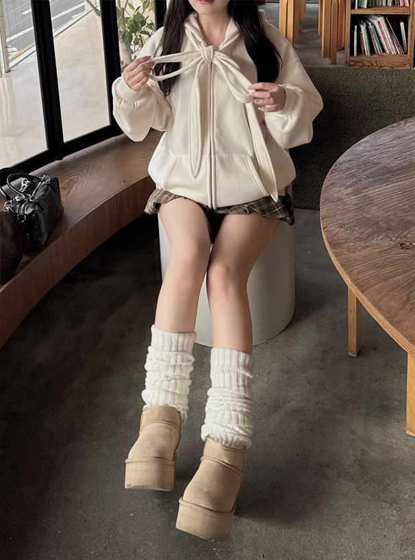 リボンスウェットパーカー