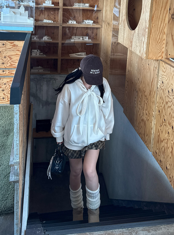 リボンスウェットパーカー