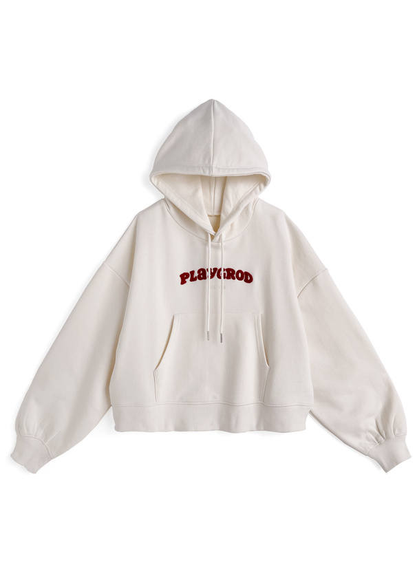 サガラ刺繍ロゴスウェットパーカー[ze986] | レディースファッション