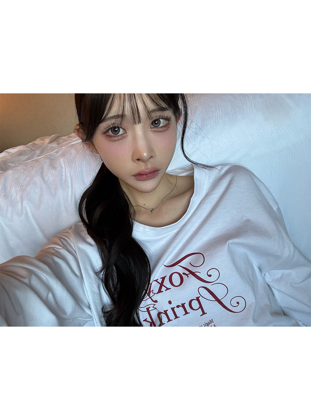 配色ロゴプリントロンT