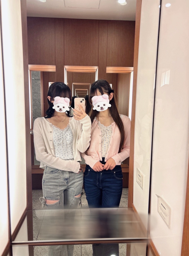 小花柄レースリボンタンクトップ