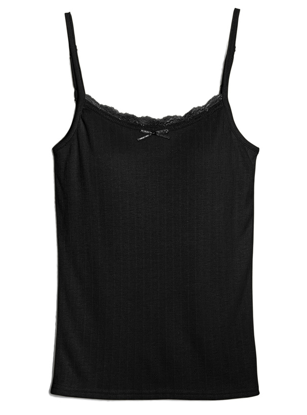 カップ付きリボンレースキャミソール[ze994]