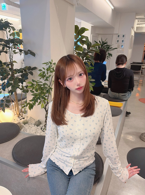 小花柄メロウカーディガン