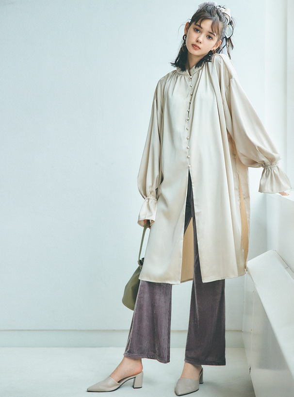 サテンバンドカラーシャツ Zi231 レディースファッション通販のグレイル Grl 公式