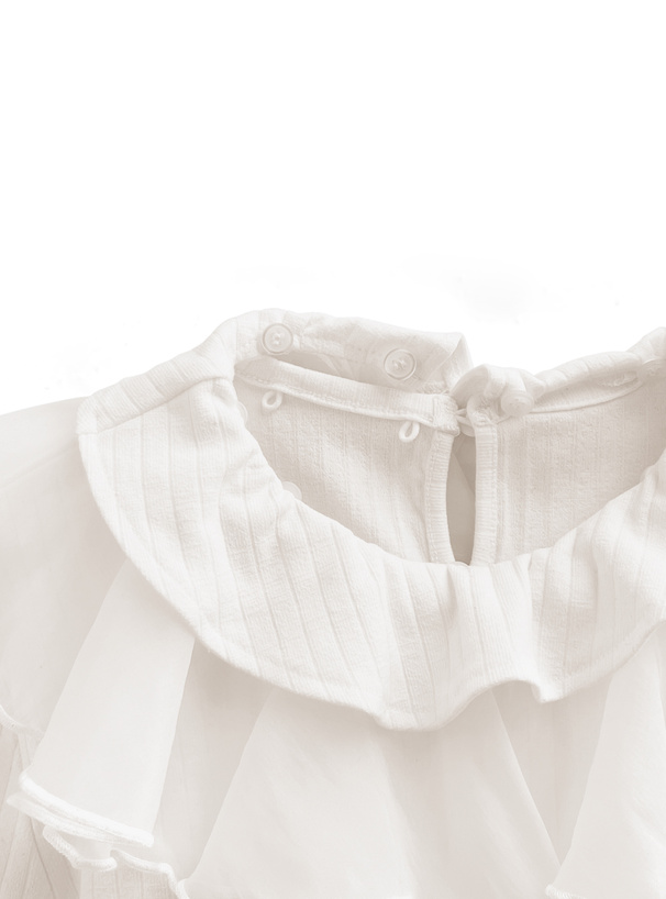 フリルヨークシアースリーブリブトップス