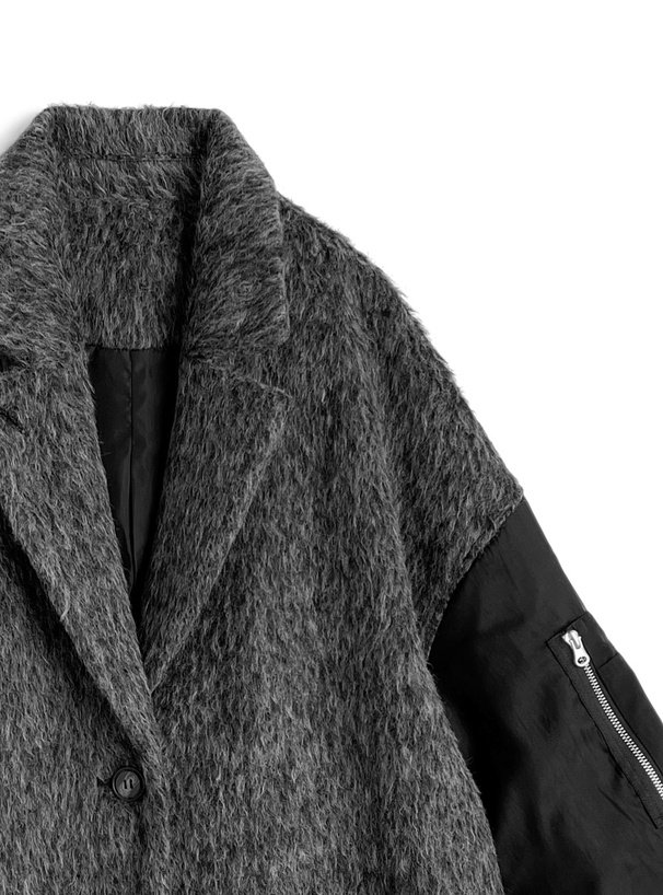 シャギーナイロンコート