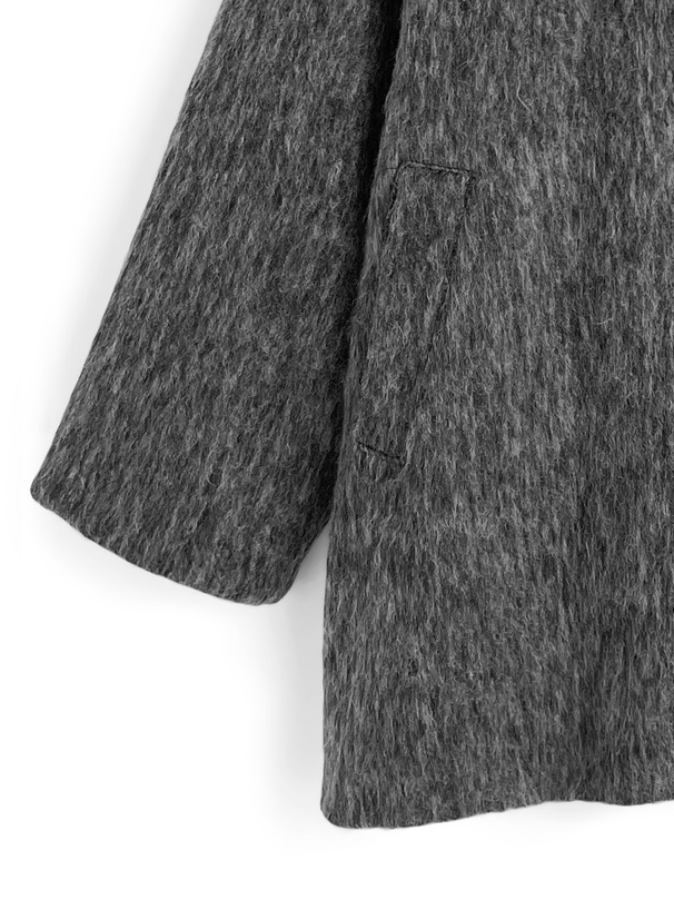 襟2Wayシャギーミドルコート