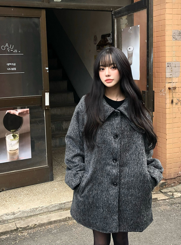 襟2Wayシャギーミドルコート[zi474] | レディースファッション通販の