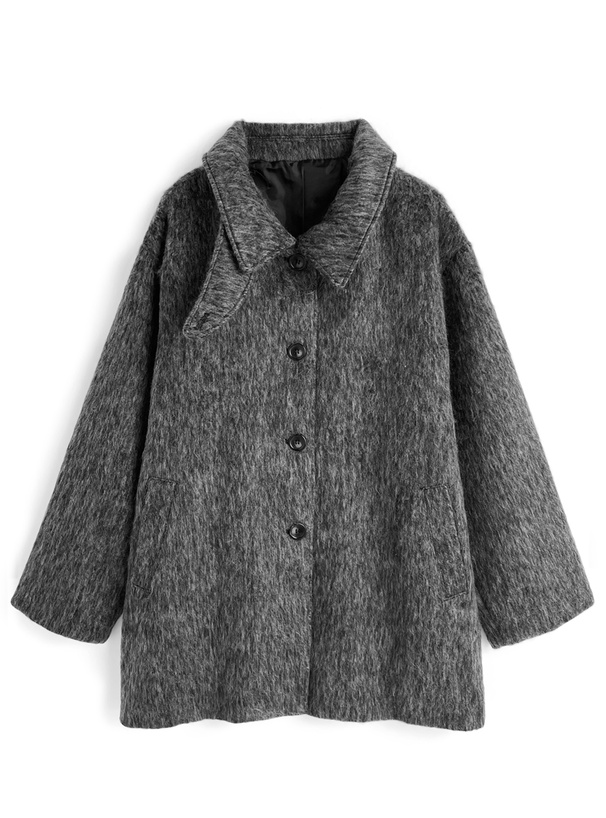 襟2Wayシャギーミドルコート[zi474] | レディースファッション通販の