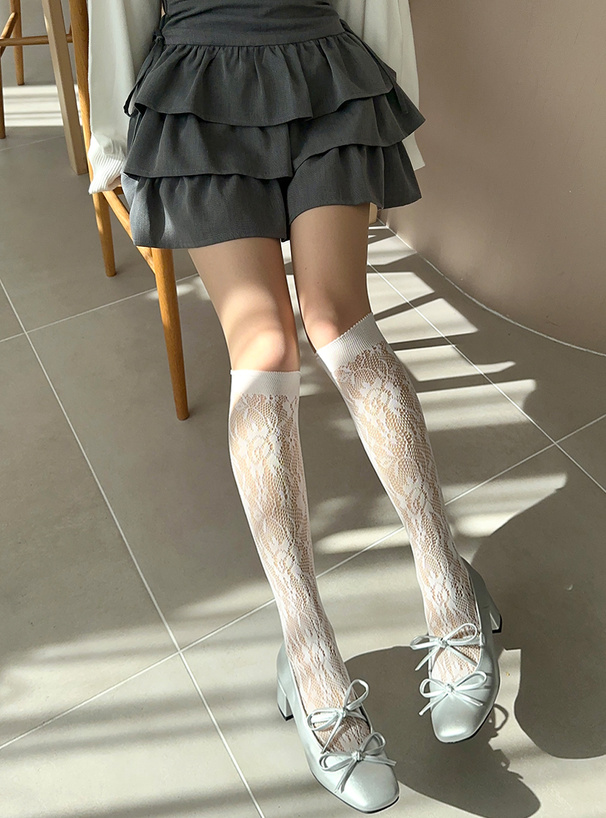 ダブルリボンローヒールパンプス