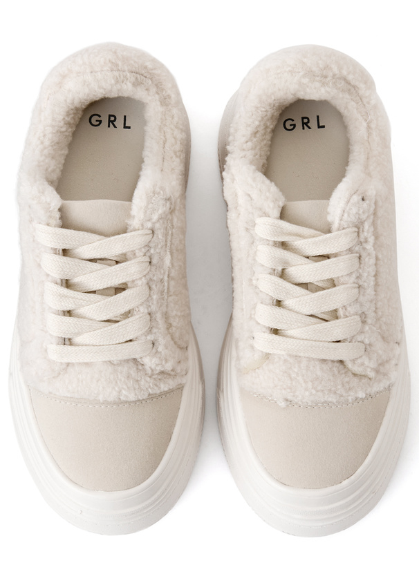 厚底ボアスニーカー