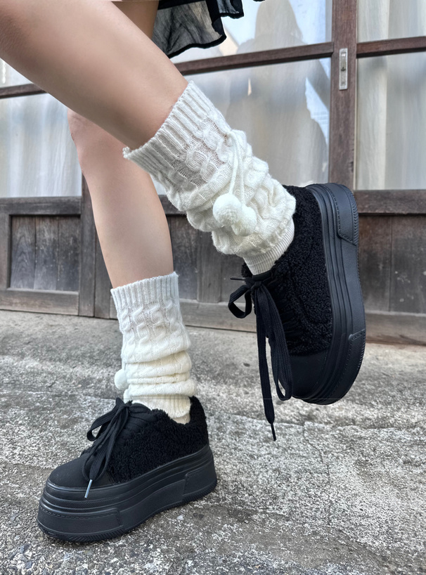 厚底ボアスニーカー