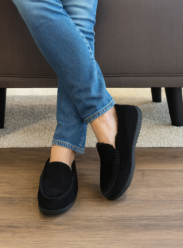 ファーモカシンシューズ