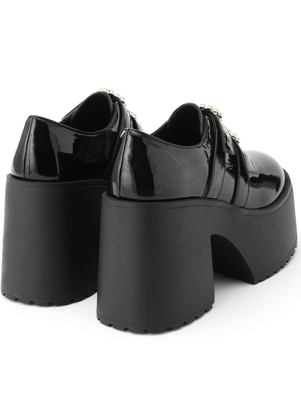 ダブルビジューバックルエナメル厚底シューズ[zr1313] | レディース