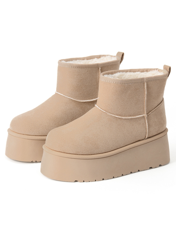 厚底フェイクムートンブーツ