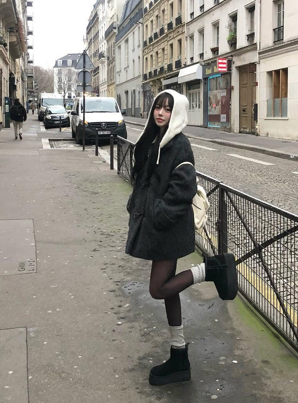 厚底ムートンサイドゴアショートブーツ