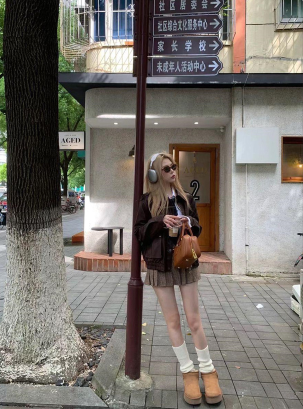 厚底ムートンサイドゴアショートブーツ