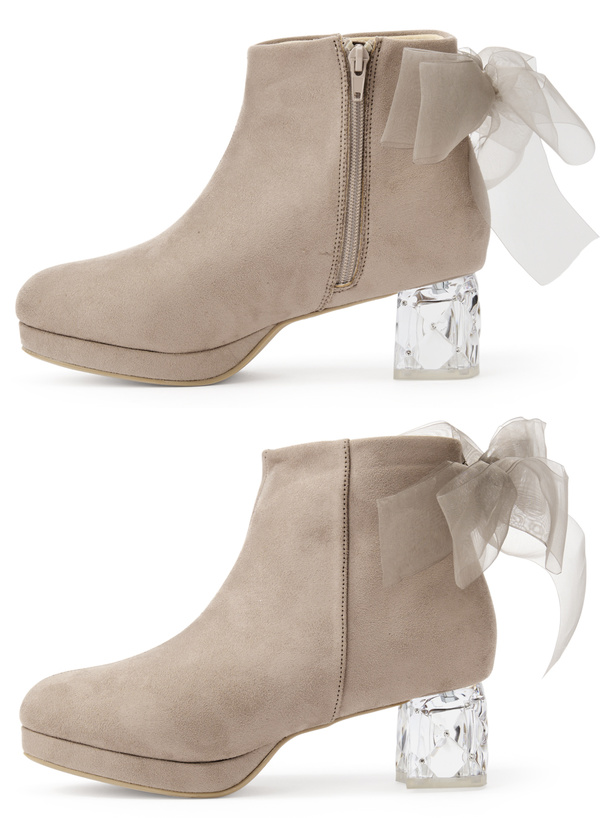 2wayリボン付きスエードブーツ