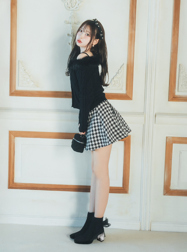 2wayリボン付きスエードブーツ