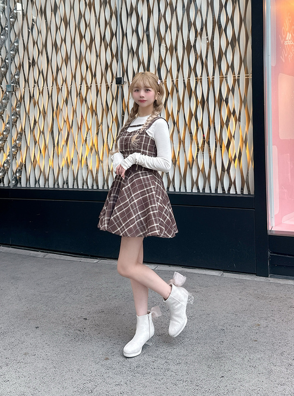 2wayリボン付きスエードブーツ