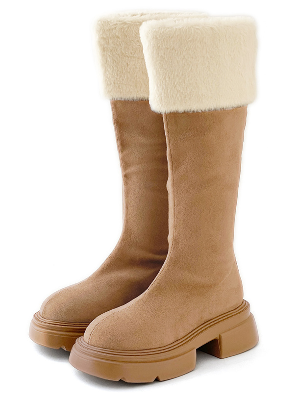 ムートン厚底ロングブーツ