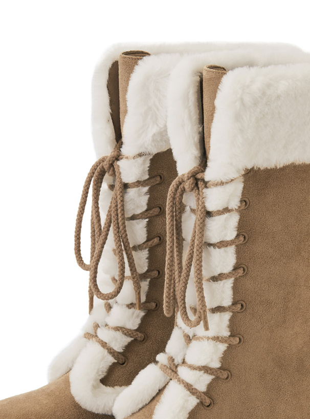 スエードムートンレースアップブーツ