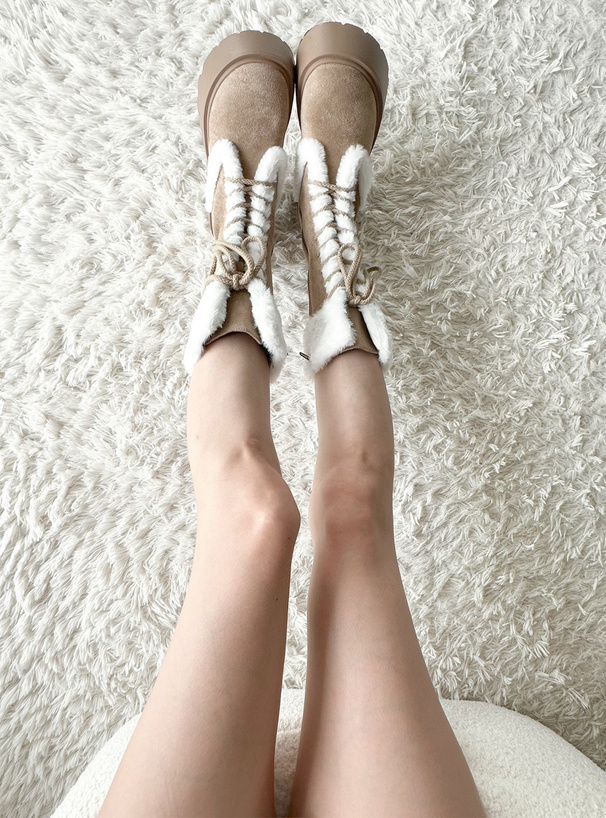 スエードムートンレースアップブーツ