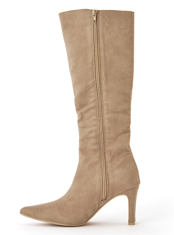 ポインテッドトゥスエードロングブーツ