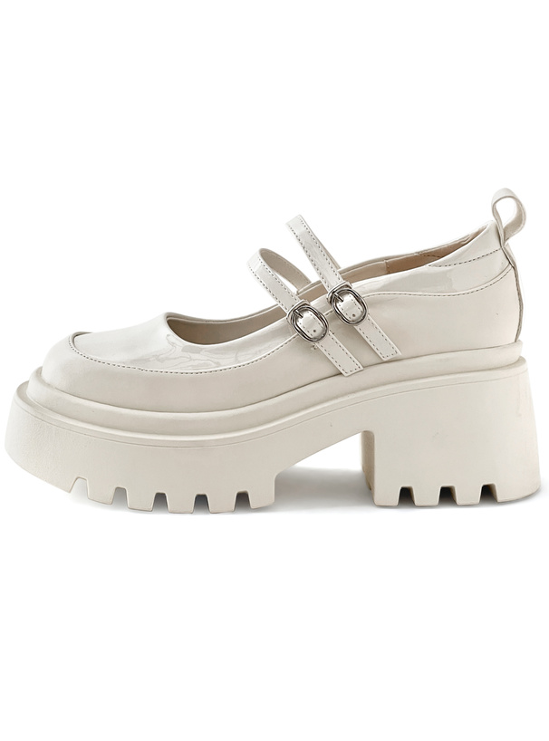 ダブルストラップ厚底ローファー