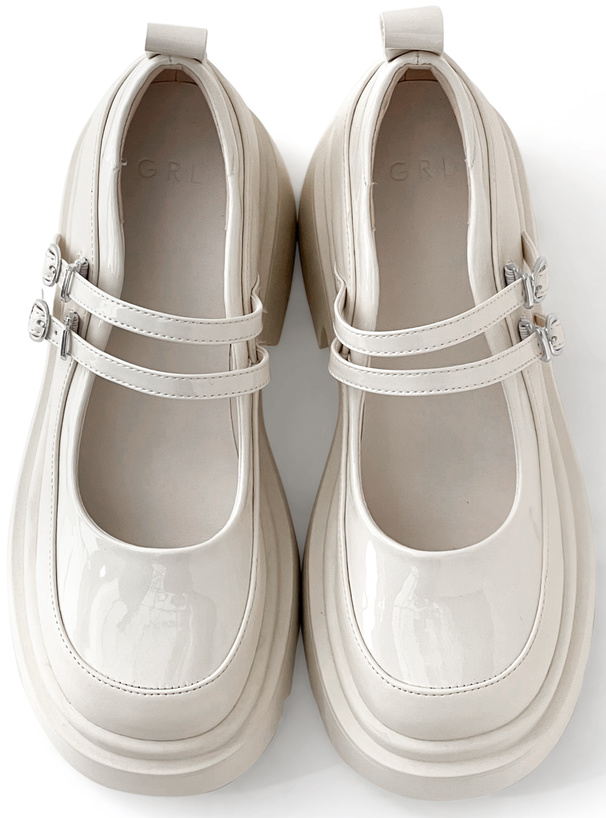 ダブルストラップ厚底ローファー