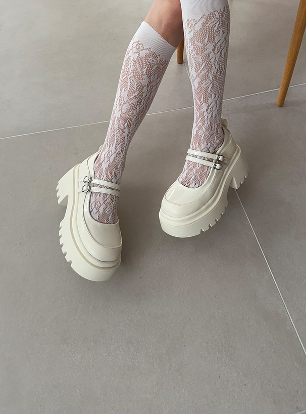 ダブルストラップ厚底ローファー