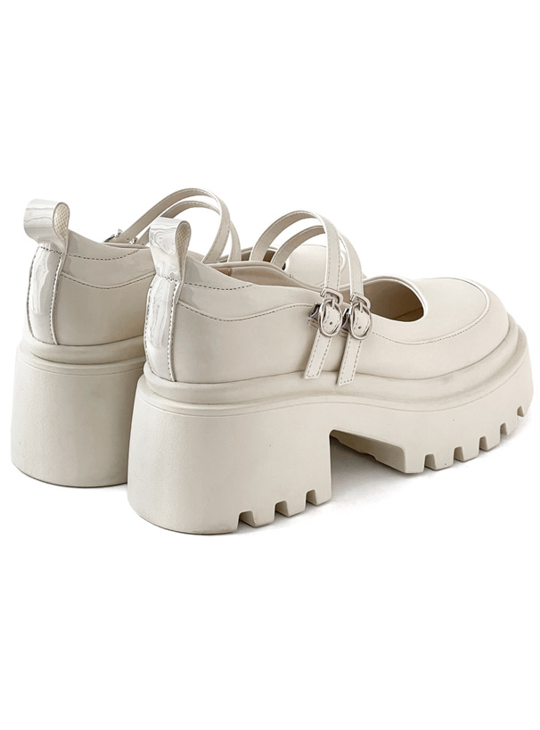 ダブルストラップ厚底ローファー