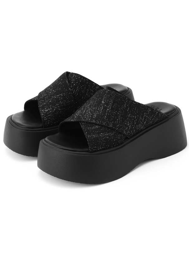 厚底ラメクロスベルトサンダル[zr1370]